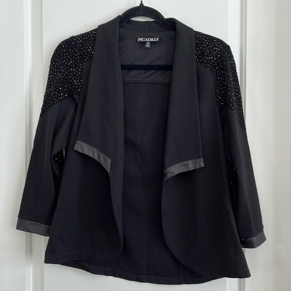 Picadilly open rhinestone blazer size small